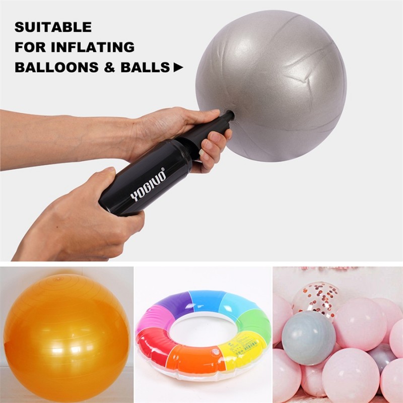Exercise Ball Pump Hand Air Pump with 2 Plugs for Valve & 1 Plug Remover 